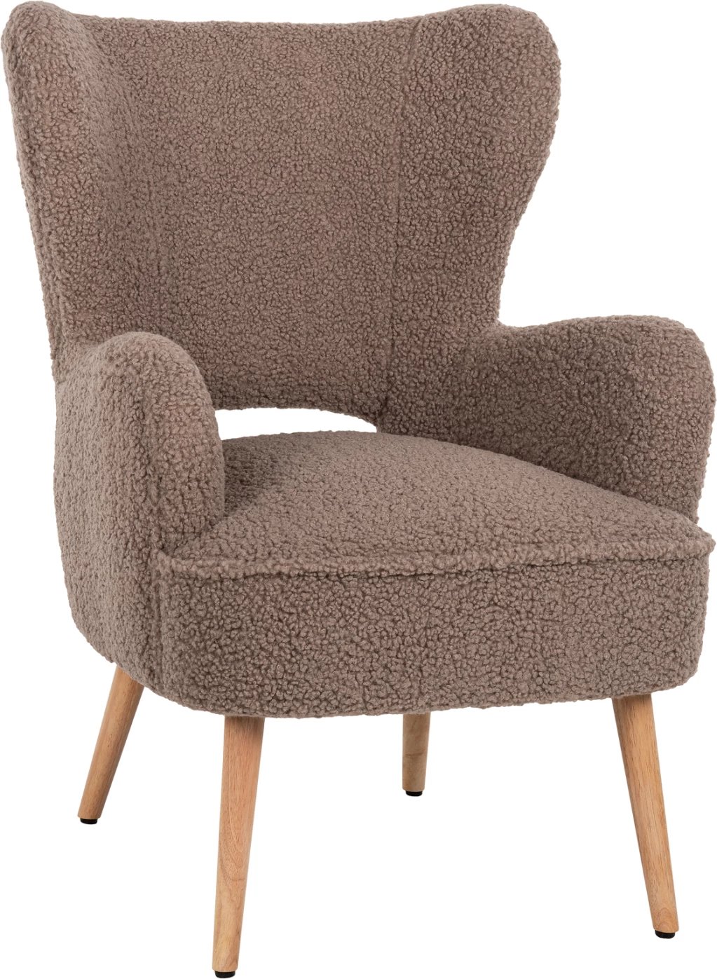 Fotelje MYLIE FH8394.25, pëlhurë boucle, ngjyrë kafe e çelur, 67x75x93H cm