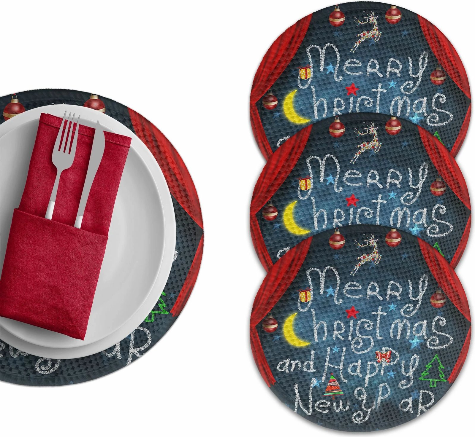 Set nënshtruesish tavoline Hermia Concept, shumëngjyrësh, 4 copë, 37cm