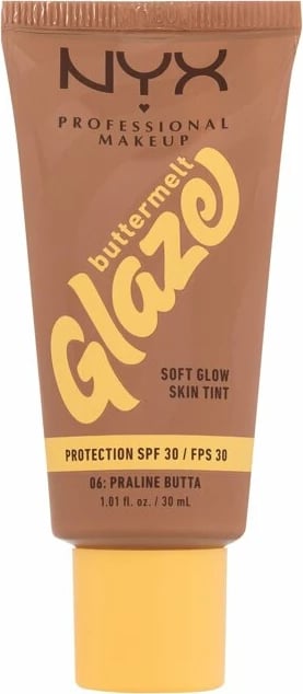 Fondatinë për femra NYX Professional Makeup Buttermelt Glaze Soft Glow Skin Tint SPF30 06 Praline Butta, 30ml