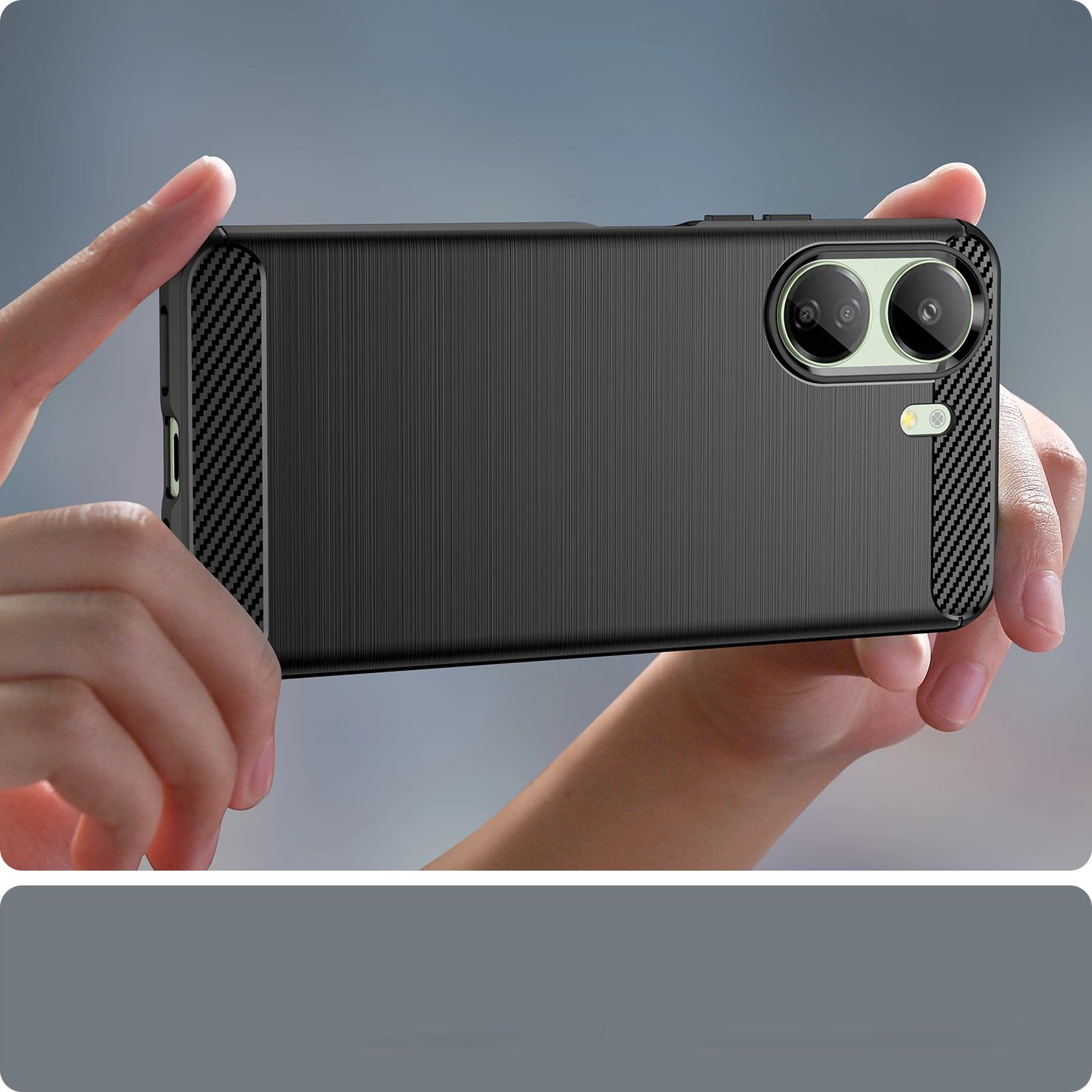 Mbështjellës Hurtel Carbon Case për Xiaomi Redmi 13C, TPU, i zi
