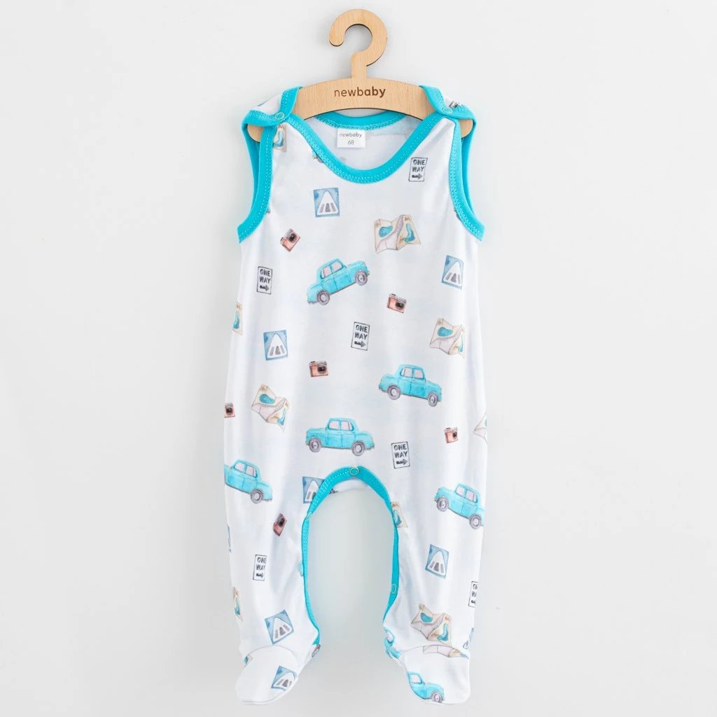 kombinezon bebe, New Baby, Classic II Cars, 100% pambuk, madhësia 80 (9-12m), blu