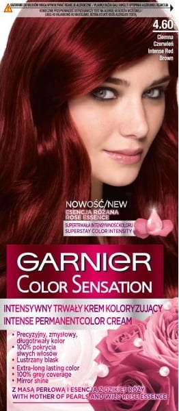 Krem koloryzues për flokë Garnier Color Sensation 4.60 Intense Dark Red për femra, 1 copë