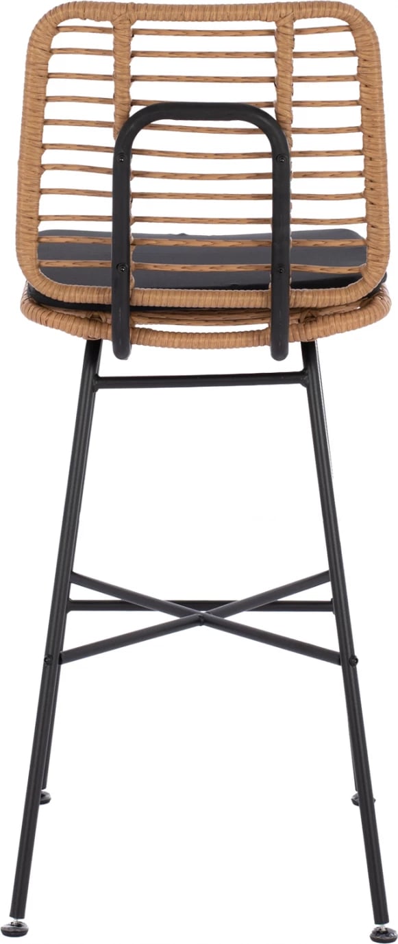 Karrige për bar metalike EDDIE me jastëk FH5708 me wicker bezhë 45x46.5x115 cm