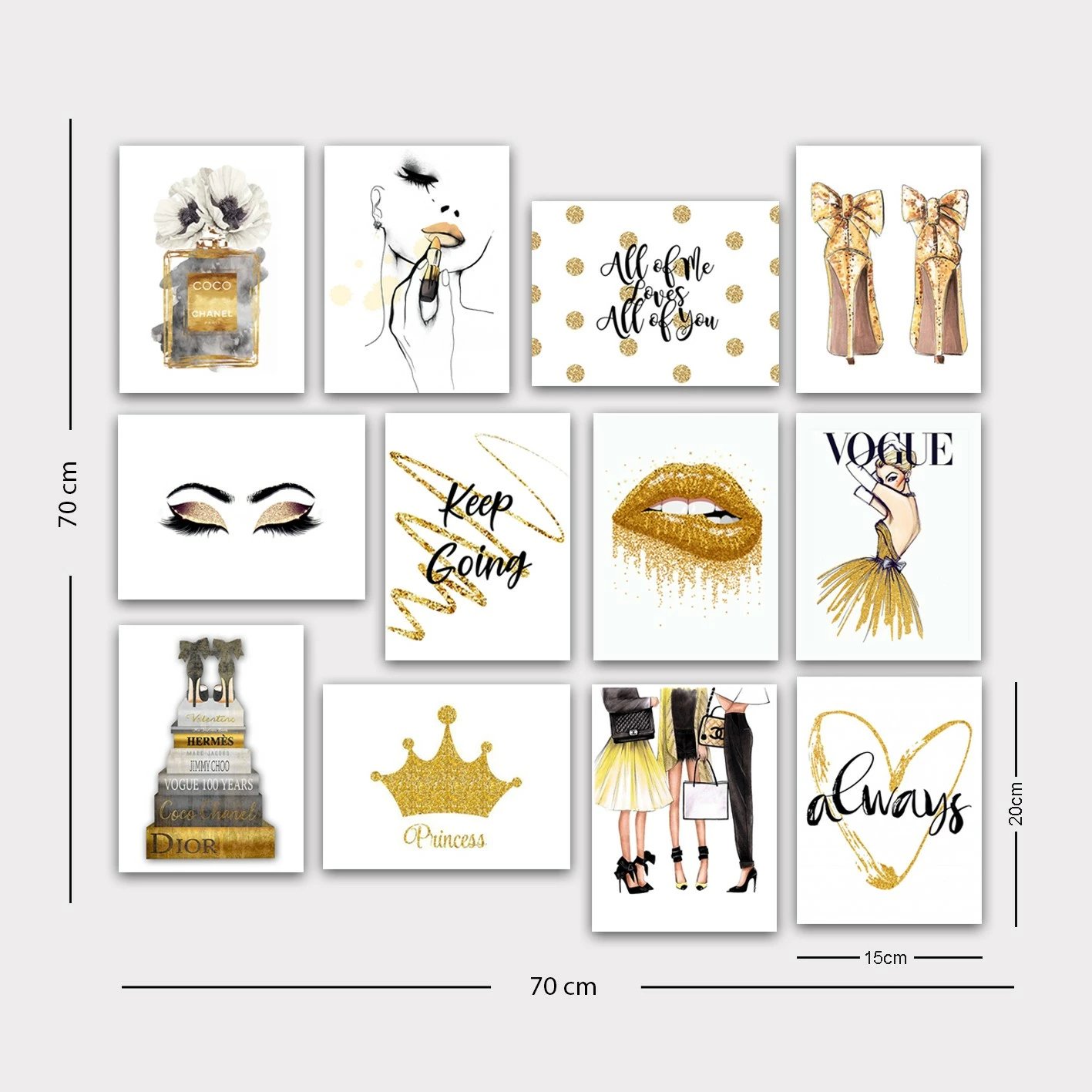 Piktura dekorative MDF (12 copë), Wallity, 12MDF25YS