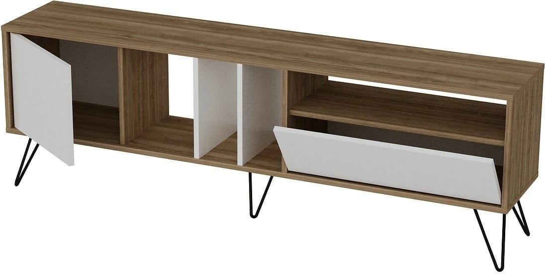 Komodë TV Hanah Home, Mistico (180), ngjyrë arre, e bardhë