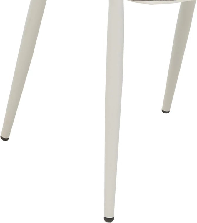 Karrige alumini Raven e grumbullueshme, kornizë e bardhë, tekstilene natyrale-rattan, 57x62x78cm