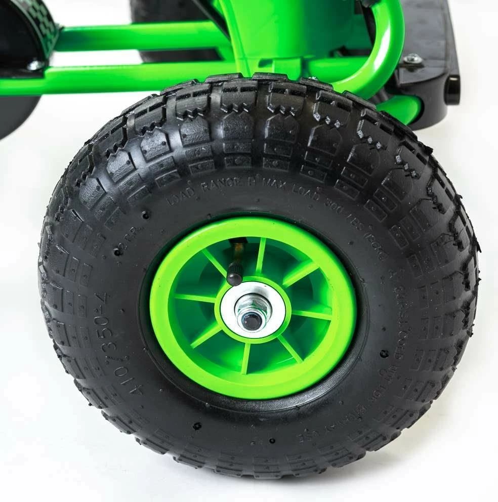 Go-kart me pedale, Baby Mix Razor, rrota të fryra 25 cm, frenë dore, drejtim përpara/mbrapsht, moshat 3-8 vjeç, ngarkesa 30 kg, jeshile