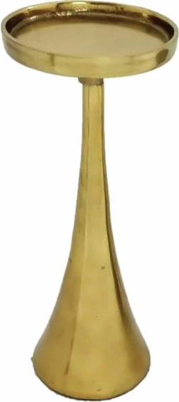 Mbajtës qirinjsh dekorativ, alumin, ngjyrë ari, 14x14x30.5cm