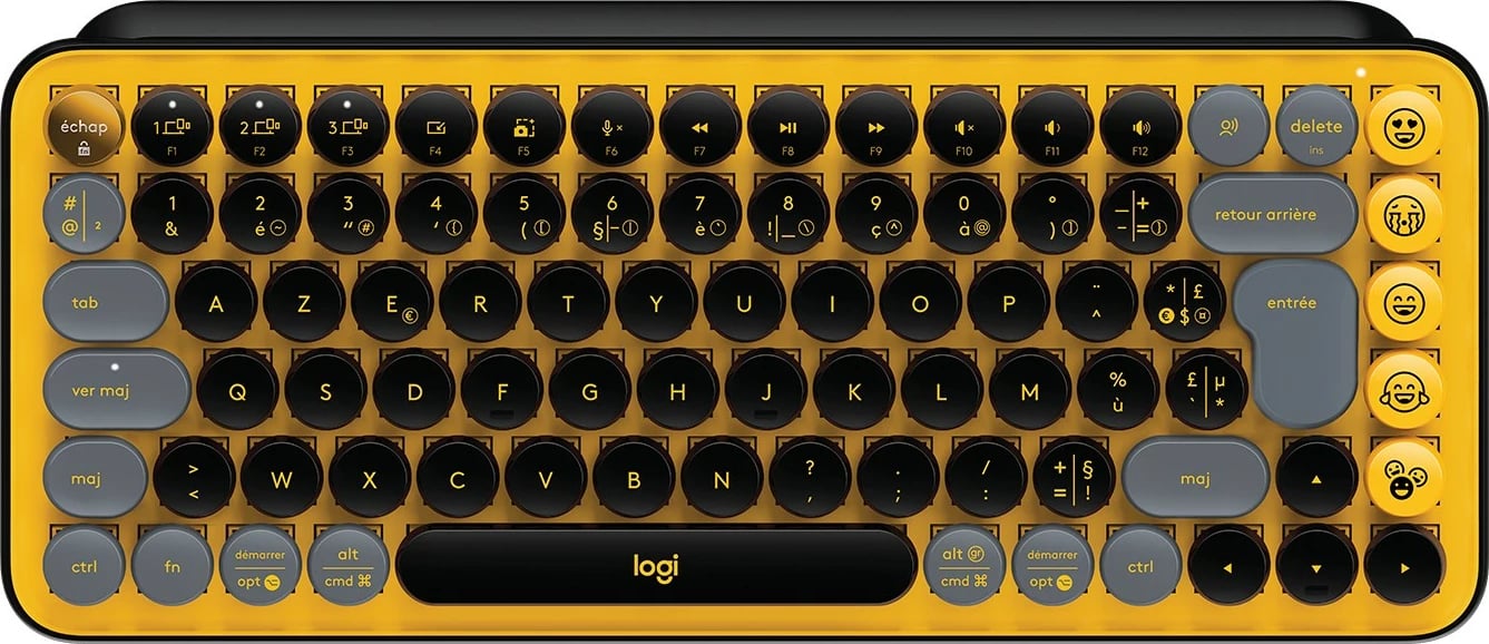 Tastierë mekanike pa tela Logitech Pop Keys me emoji, e zezë