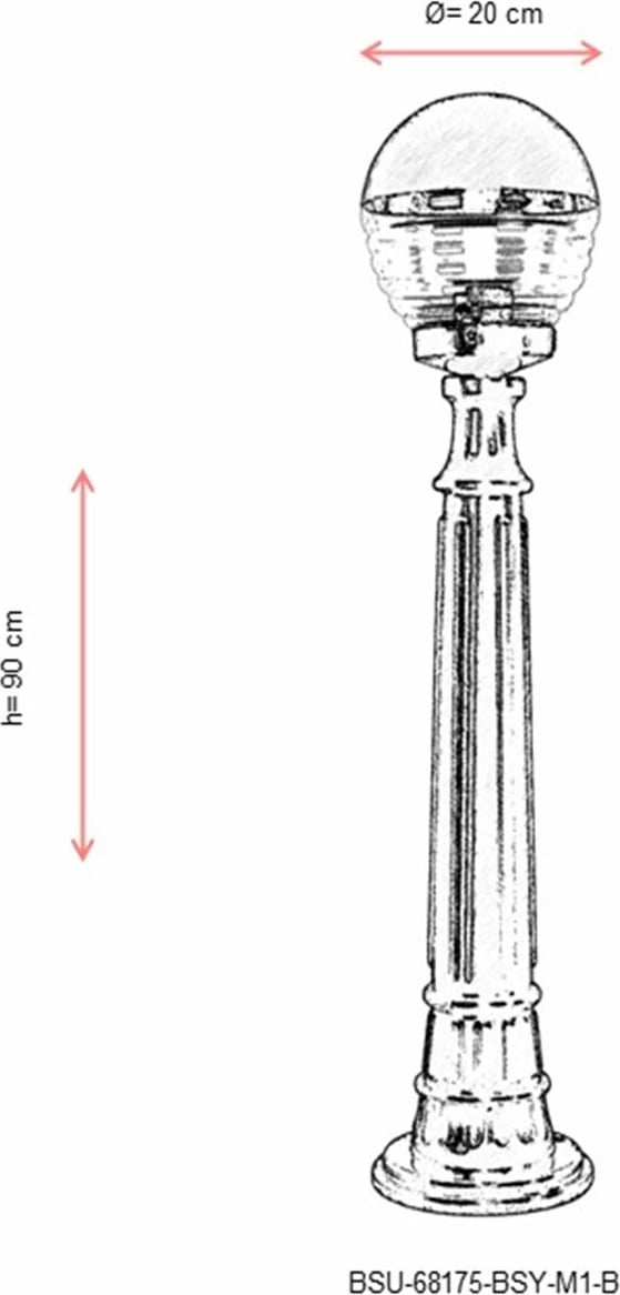 Llambë dyshemeje për jashtë Opviq, BSU-68175-BSY-M1-B, e zezë