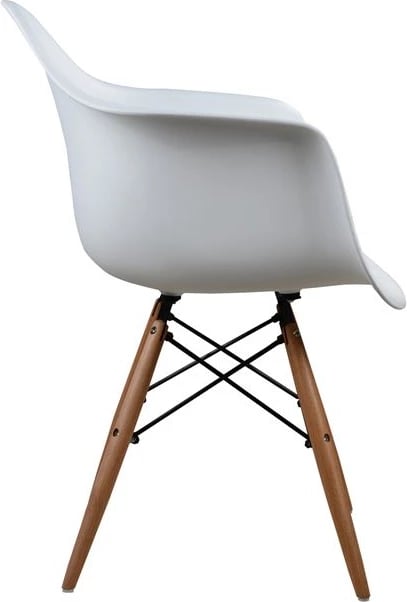 Karrige me krahë, këmbë druri, ngjyrë bardhë, Mirto FH005.01, 64x60x81 cm, set prej 4 copë