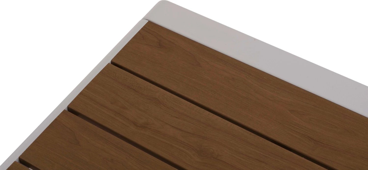 Tavolinë anësore për shezlong, alumin i bardhë, polywood, BENTRY FH6276.01, 100x56x35cm