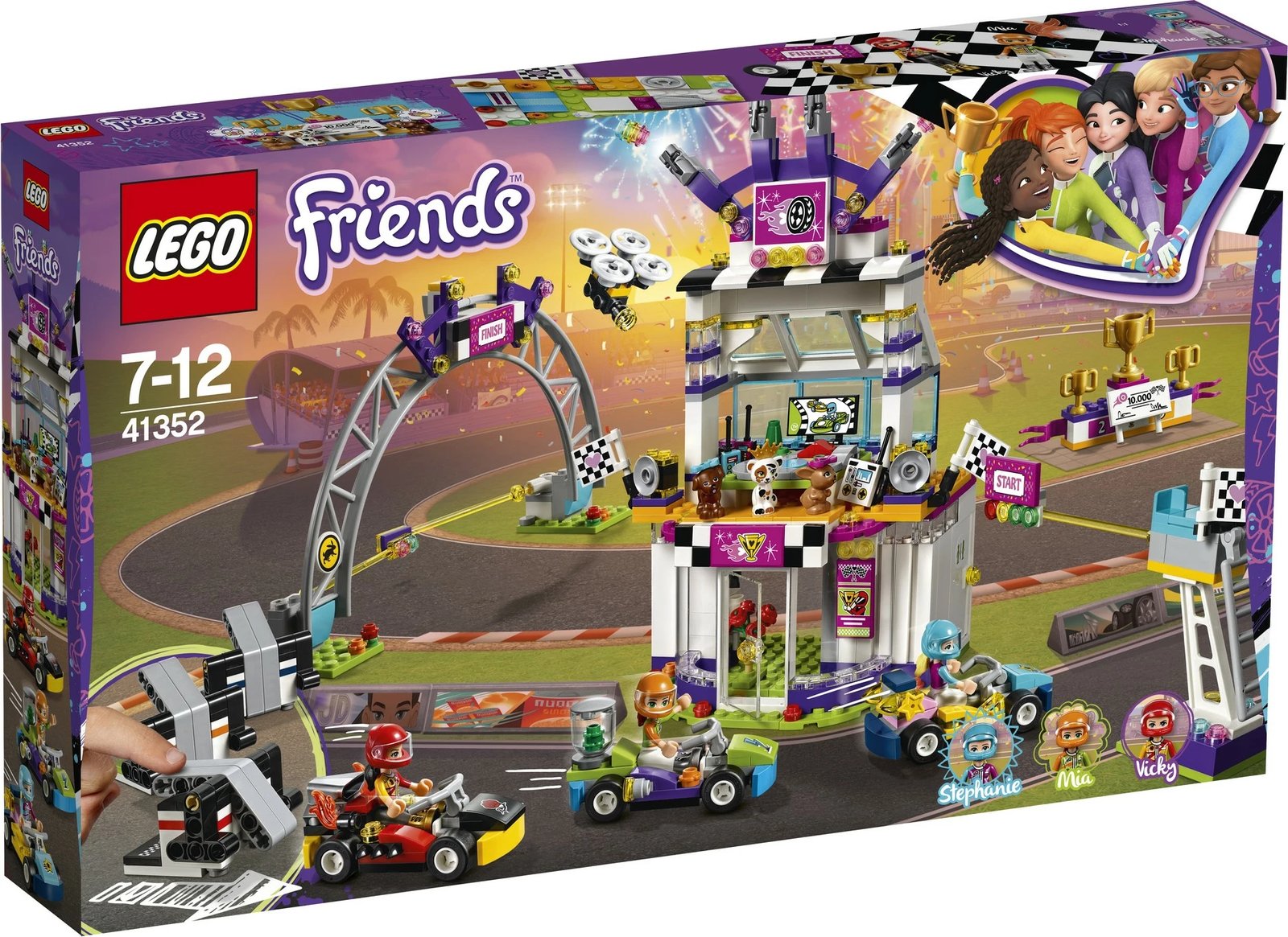 Set ndërtimi LEGO Friends The Big Race Day 41352, 648 pjesë Set ndërtimi LEGO Friends The Big Race Day 41352, 648 pjesë