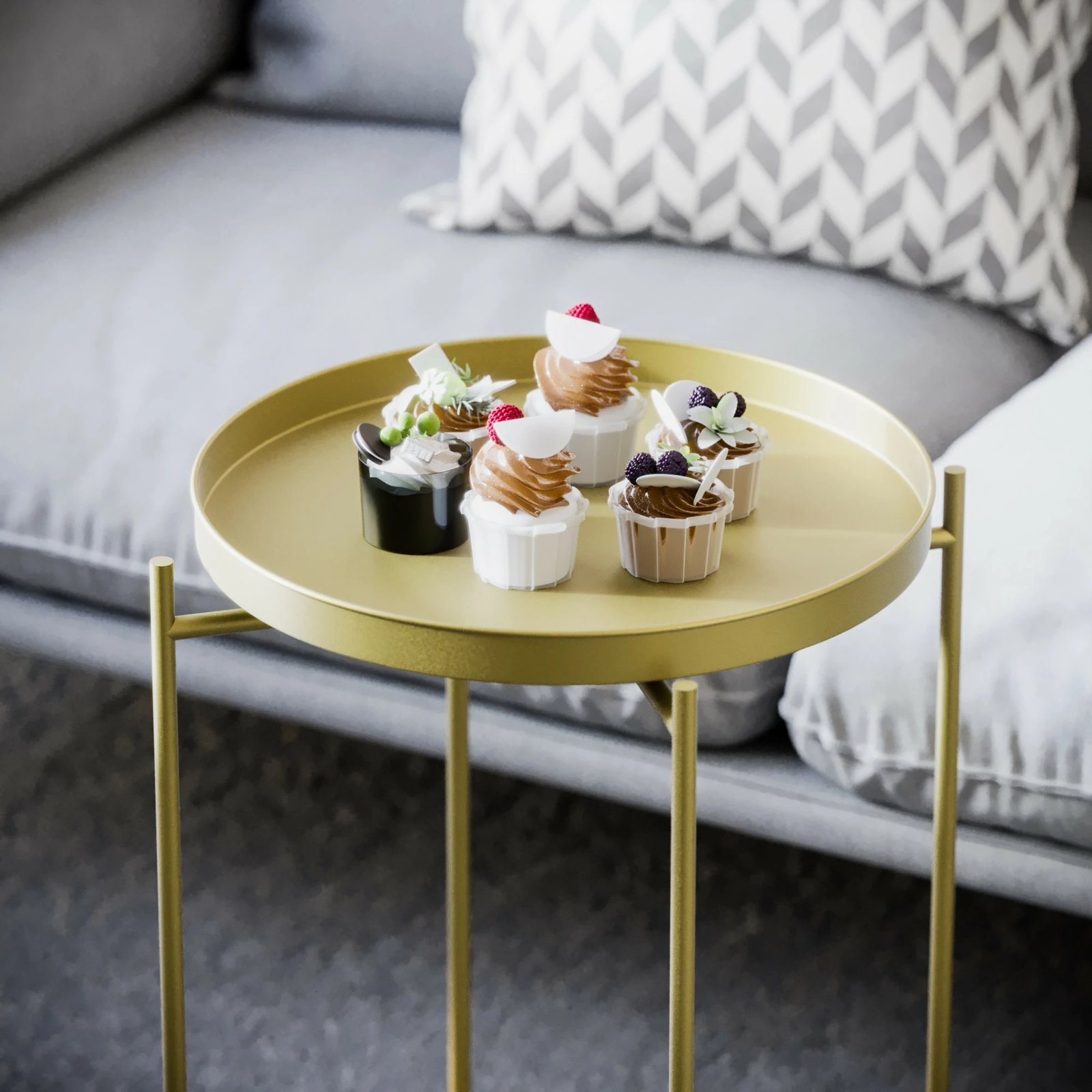 Tavolinë kafeje Hanah Home, SHB-007-A, ngjyrë ari