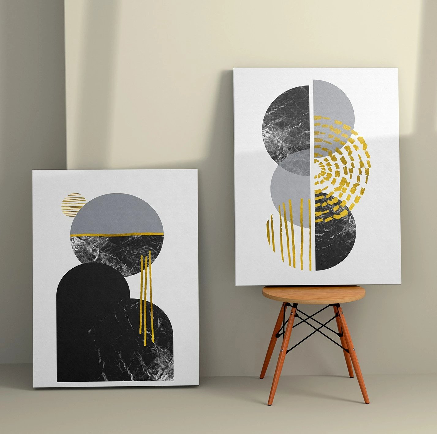 Piktura dekorative në kanavacë, 2 copë, Wallity, 50x70cm