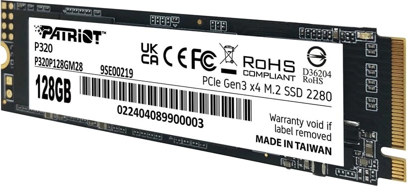 SSD Patriot Memory P320, 128 GB, M.2, PCI Express 3.0, NVMe, i zi