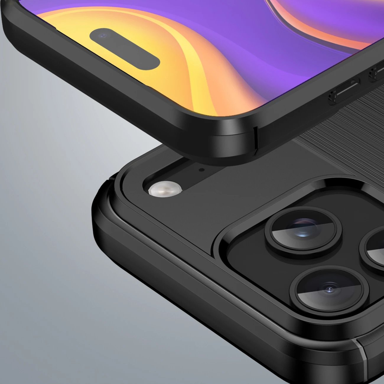 Mbështjellës Hurtel Carbon Case për iPhone 17 Pro Max, i zi