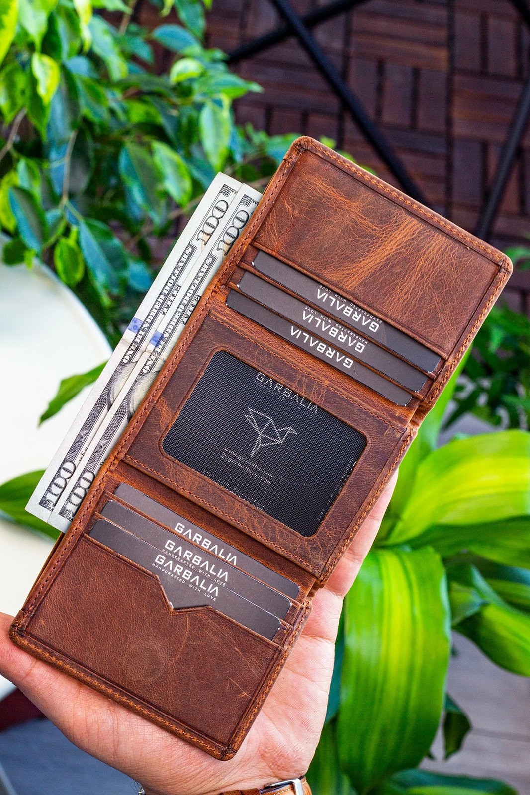 Portofol për burra, lëkurë natyrale, ngjyrë tan, Zoozie Bags, Western