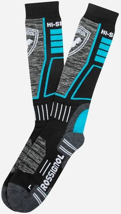 Çorape sportive Rossignol High Speed Socks, të gjata, e zezë/gri/kaltër
