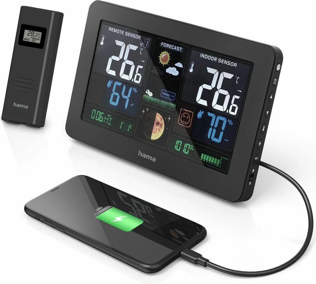 Stacion moti Hama Premium me USB, i zi Stacion moti Hama Premium me USB, i zi