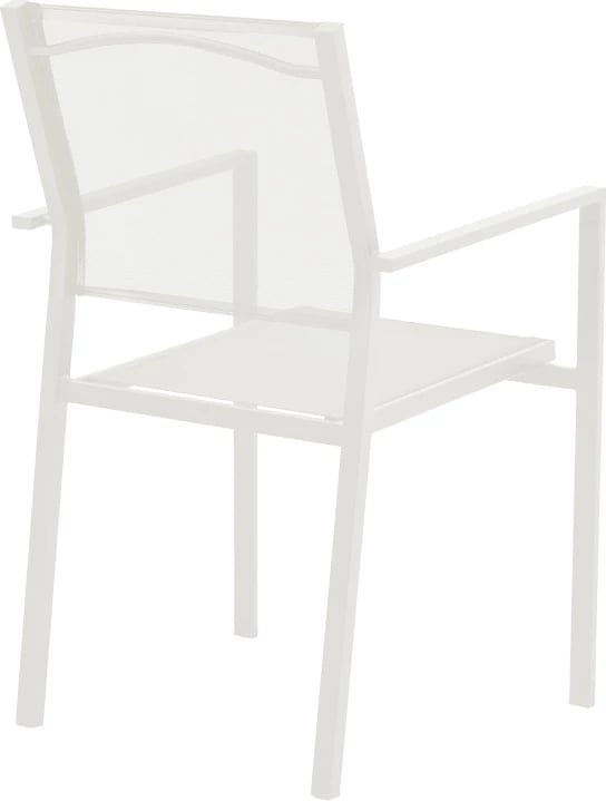 Karrige për kopsht Confidence metalike e bardhë dhe tekstilene e bardhë 54x54x86cm