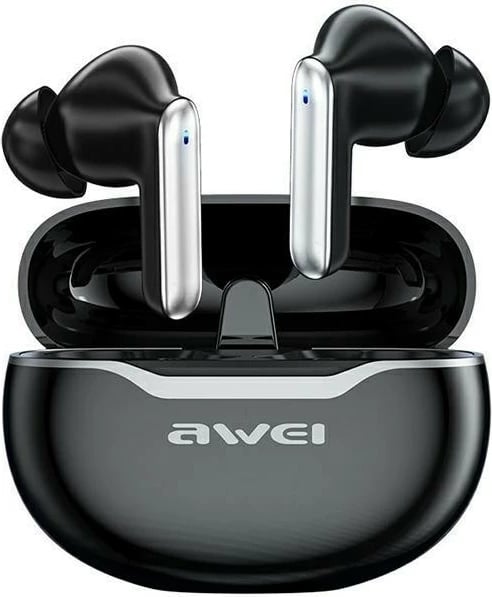 Kufje AWEI T50 TWS, Bluetooth 5.3, me stacion karikimi, të zeza