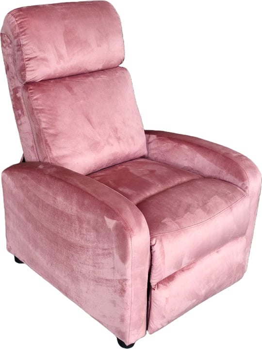 Fotel relaksues Norva, kadife, rozë e zbehtë, 68.5x86x100cm