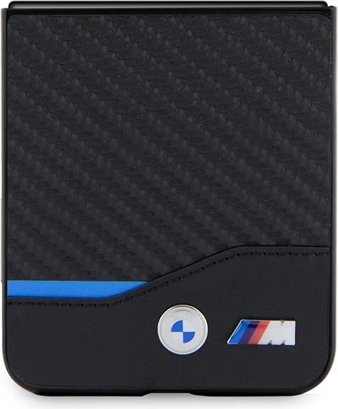 Mbështjellës BMW Leather Carbon për Samsung Galaxy Z Flip 5, i zi