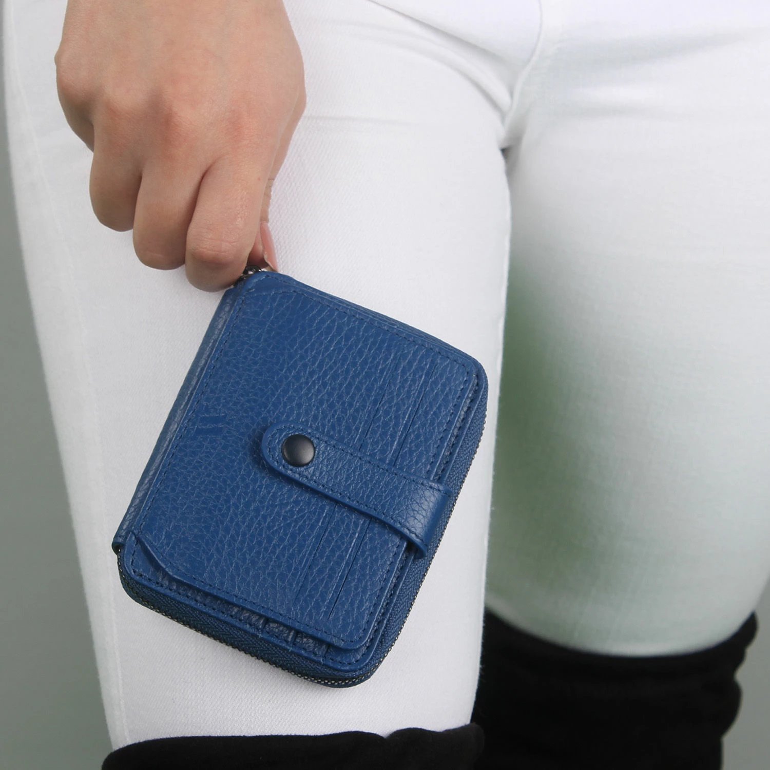 Portofol lëkure, ngjyrë sax blue, Zoozie Bags, 4267