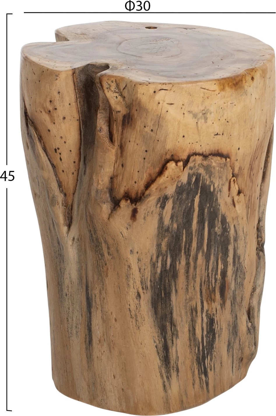 Tavolinë anësore trung lisi, FB99374, Φ30-35x45 cm