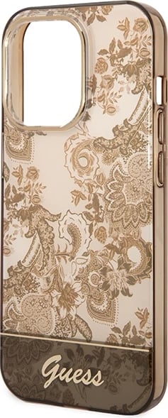 Mbështjellës Guess GUHCP14XHGPLHC për iPhone 14 Pro Max 6.7", Porcelain Collection, okër Mbështjellës Guess GUHCP14XHGPLHC për iPhone 14 Pro Max 6.7", Porcelain Collection, okër