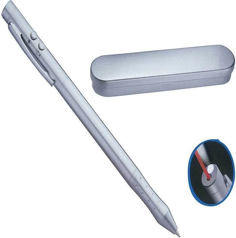 Stilolaps 4 në 1 MACMA me Laser dhe LED, në Kuti Metalike Stilolaps 4 në 1 MACMA me Laser dhe LED, në Kuti Metalike