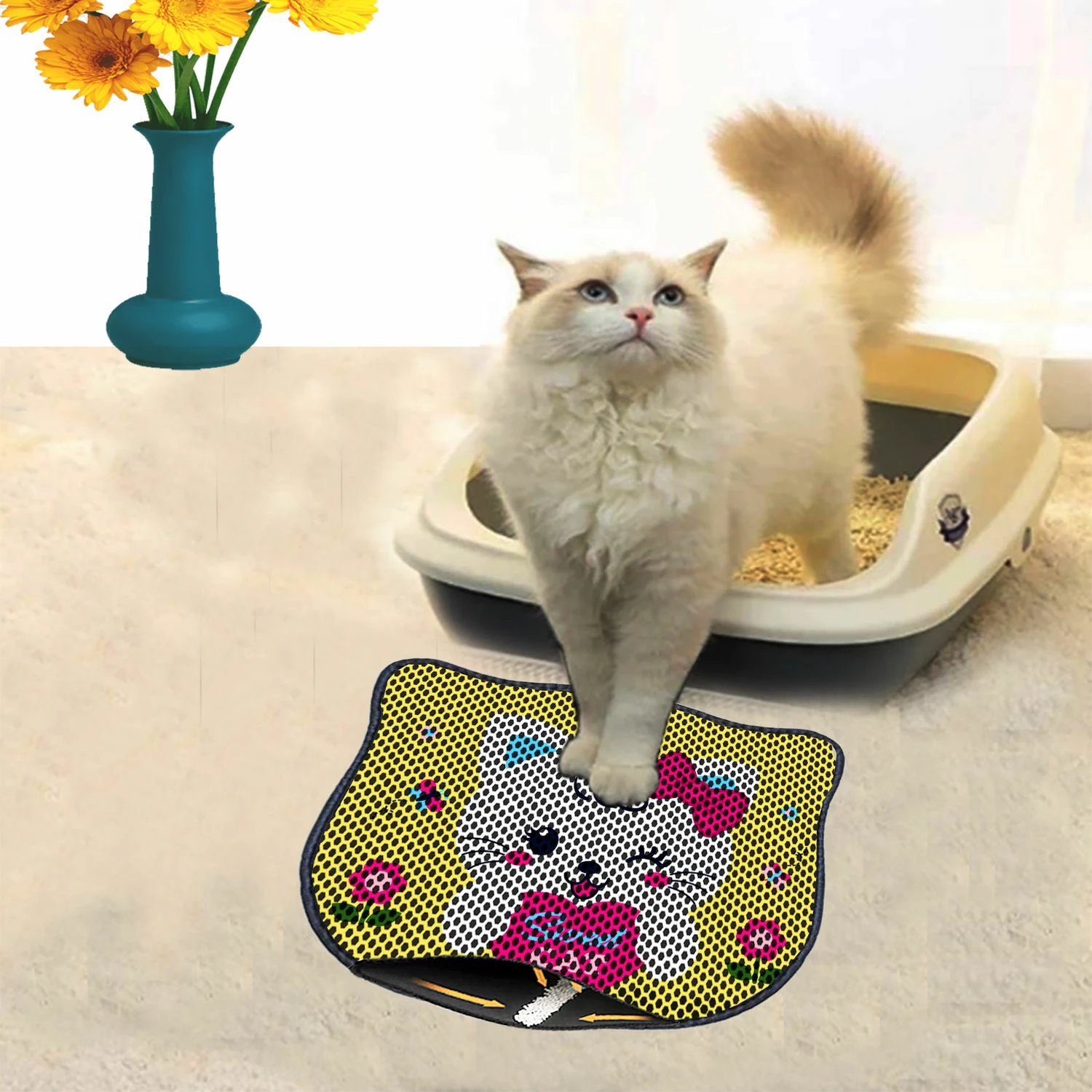 Tapet për rërë mace, shumëngjyrësh, Paws & Whiskers, Kdkafa0063, 40x50cm