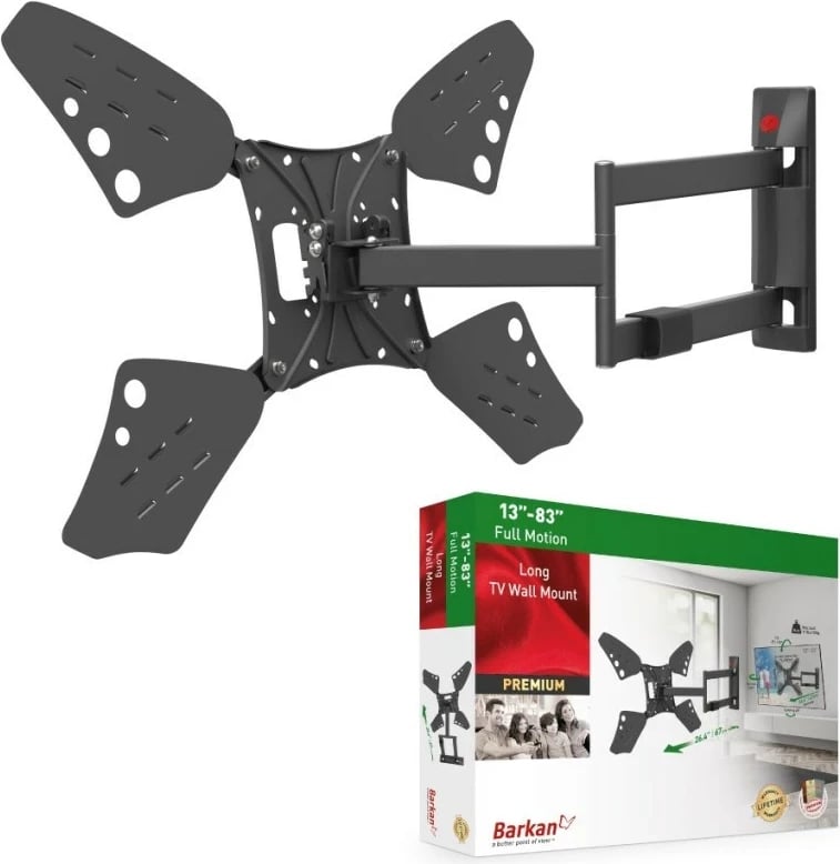 Mbajtës muri ART 3400L për TV, 70", i zi