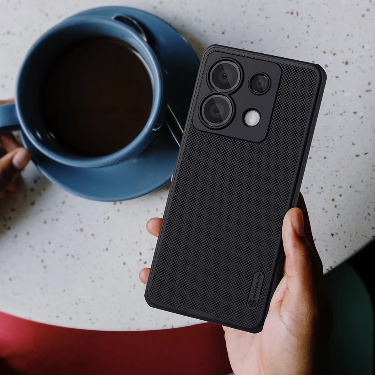 Mbështjellës Nillkin Super Frosted Shield Pro për Xiaomi Redmi Note 13 Pro 4G / Poco X6 5G, i zi