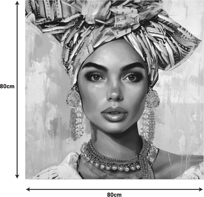 Pikturë kanavace Turban, shumëngjyrëshe, 80x3x80cm, set prej 6 copash