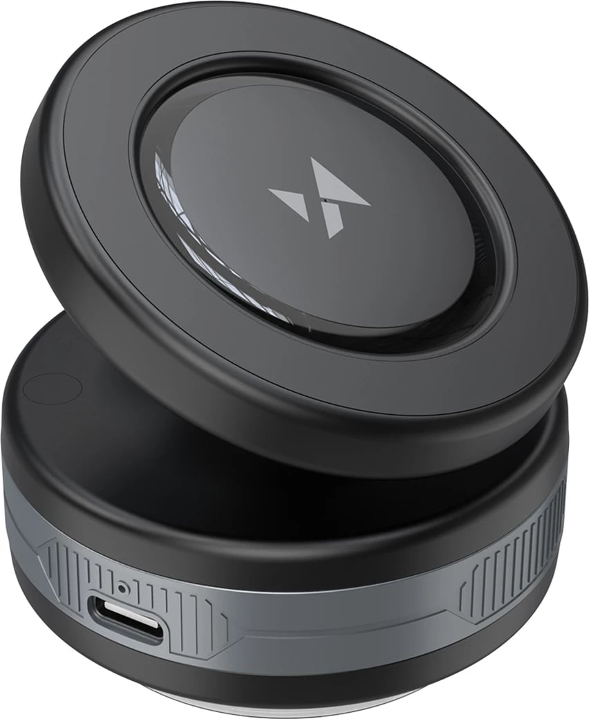 Mbajtës veture me karikues Qi, Wozinsky WUSQ-01, MagSafe kompatibil, 15W, montim me kupë thithëse për xham/panel, rrotullim 360°, USB-C, kabllo 1m, zi