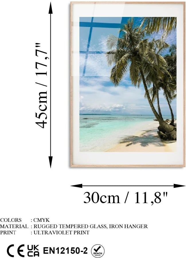 Pikturë dekorative prej xhami të temperuar, Wallity UV-1060, 30x45cm