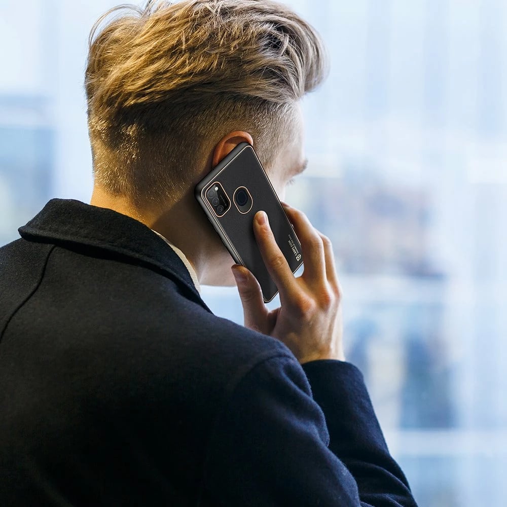 Mbështjellës Dux Ducis Yolo për Samsung Galaxy M30s, lëkurë PU, i zi