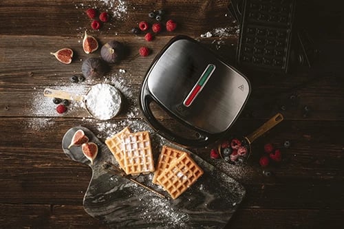 pajisje pjekjeje multifunksionale, Adler AD 3040, 5‑në‑1, 800–1200W, pllaka çelik inox të ndërrueshme, ngjyrë e zezë