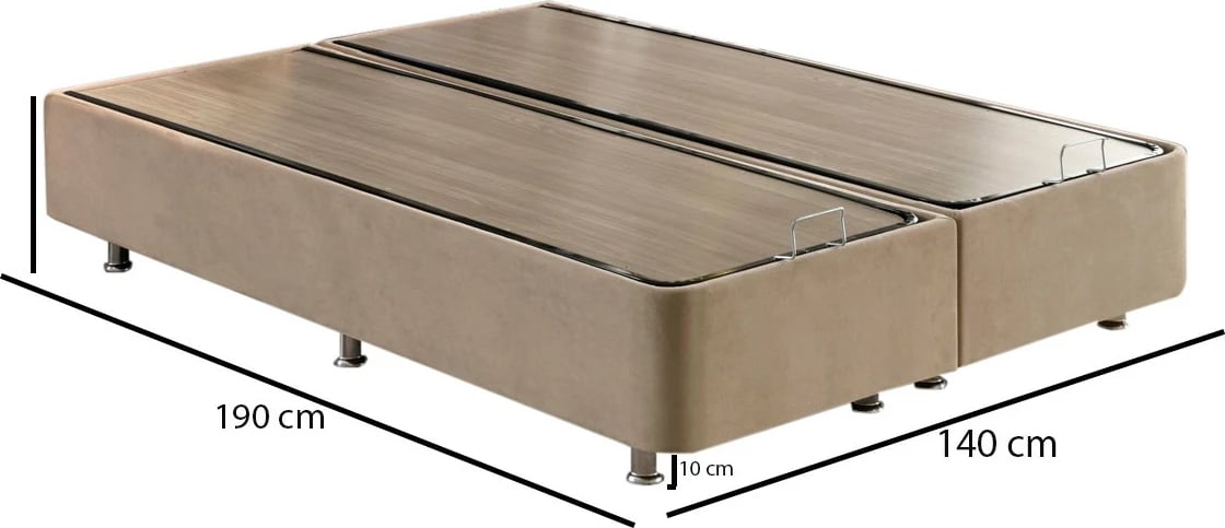 Baze krevati dopio, Skye Decor, Ela Double, kafe e çelët, 140x190cm