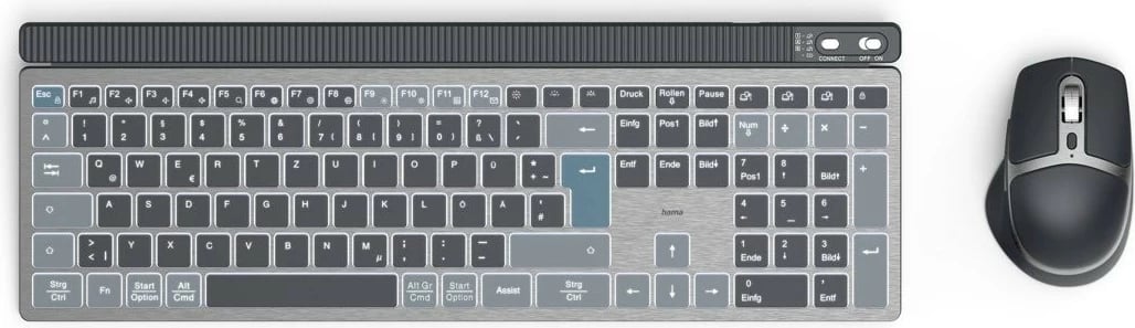 Set tastierë dhe maus wireless Hama WKM-750, QWERTY, i zi