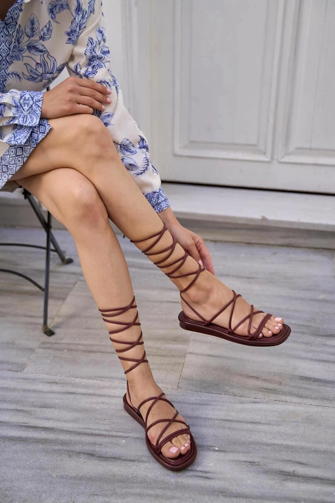 Sandale për gra, ngjyrë burgundy, Jumeon MK1340222YR20-005