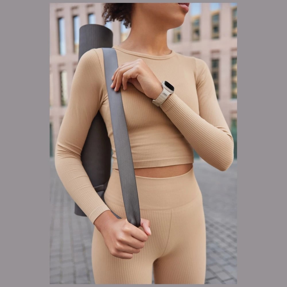 Rrip gome për Apple Watch UNIQ Stride De Rubber, 44/45/46/49mm, Bezhë