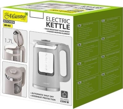 Zierëse uji elektrike qelqi Feel-Maestro MR-065-GREY 1.7L 2200W gri