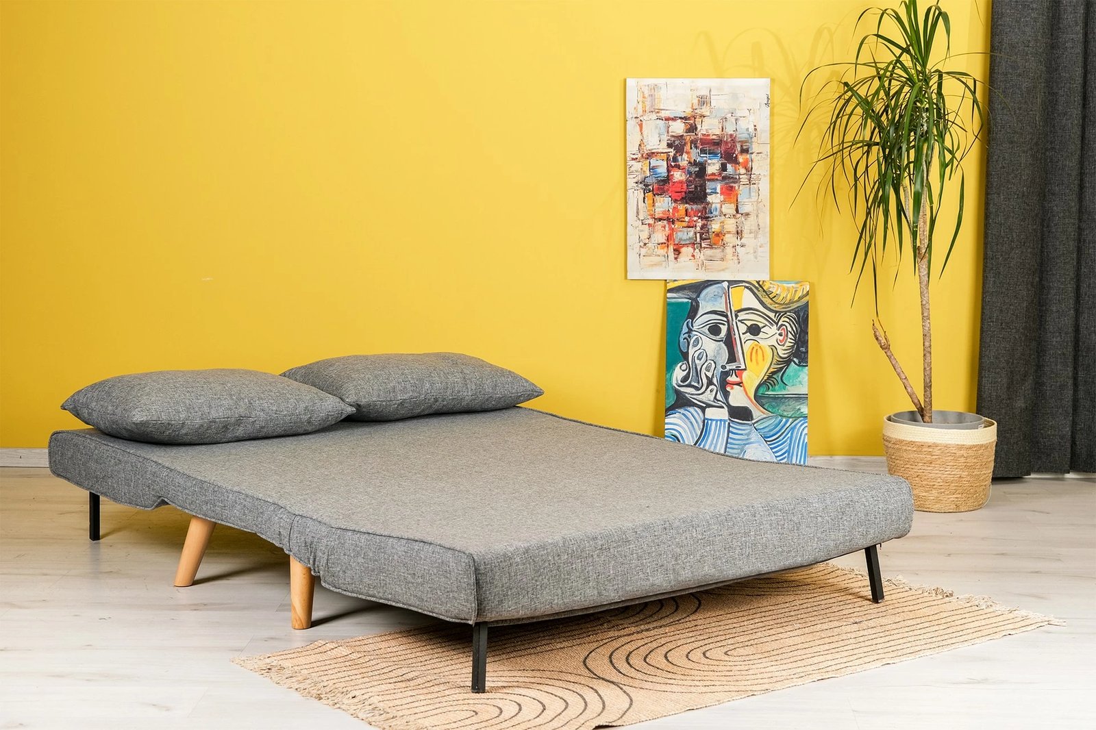 Divan-krevat dy ulëshe, ngjyrë gri e çelët, Folde, Atelier del Sofa