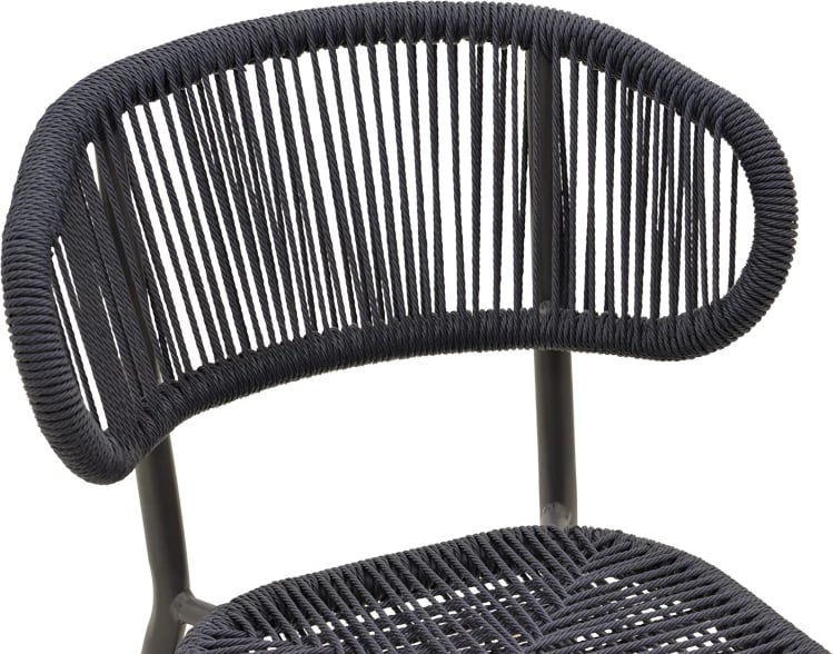 Karrige Agus, alumini, ratan PE, ngjyrë e zezë, e grumbullueshme, 55x63x77cm