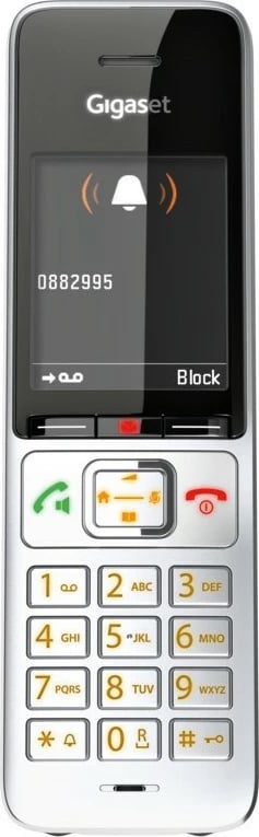 Telefon fiks Gigaset COMFORT 500A, analog/DECT, regjistrues automatik, ekran ngjyrë, 200 kontakte, i zi/argjendtë