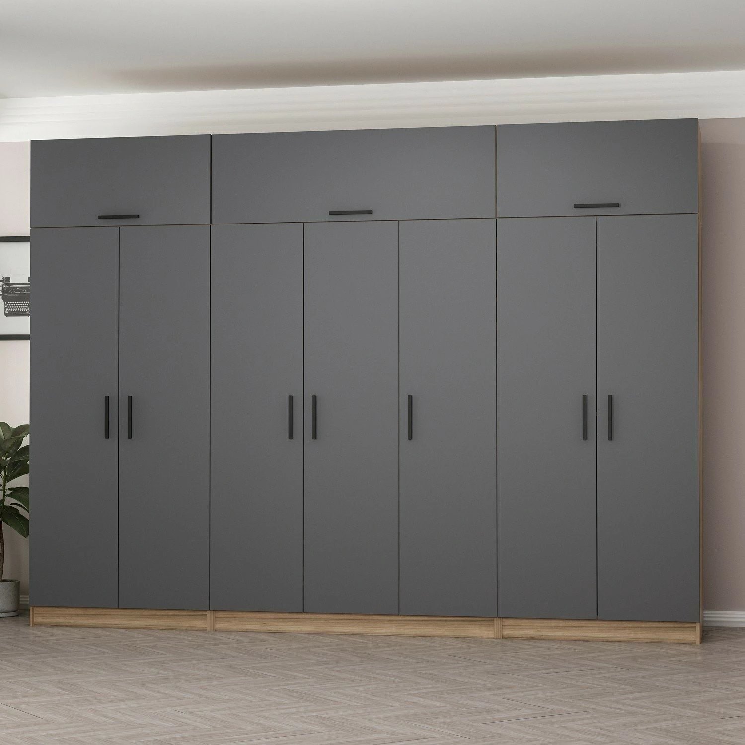 Dollap garderobe Skye Decor, anthracite & dore, Minar Kale - 7722