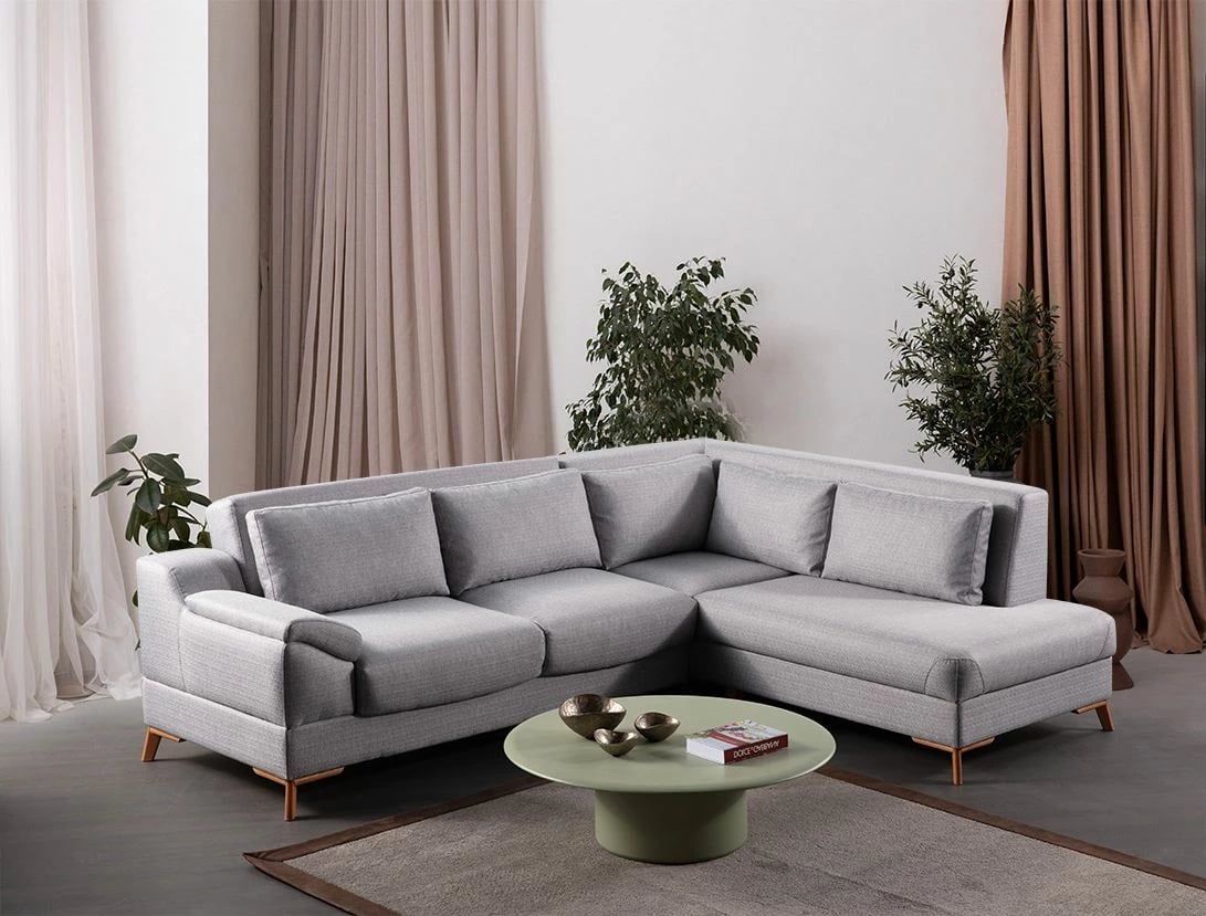 Kënd divan-krevat Atelier del Sofa, ngjyrë gri, (L2 + Chl djathtas)